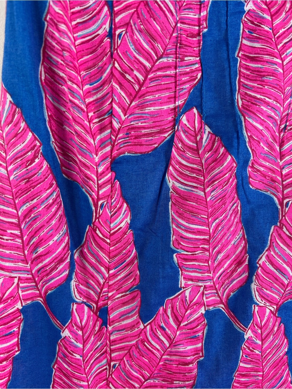 Vineyard Vines Palm Print Maxi Dress Sz 4 Blue Pink Strappy Tropical Boho Summer - Picture 9 of 9